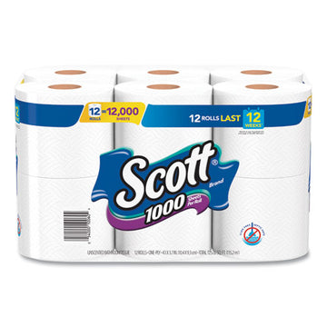Scott® Toilet Paper, Septic Safe, 1-ply, White, 1000 Sheets-roll, 12 Rolls-pack, 4 Pack-carton freeshipping - TVN Wholesale